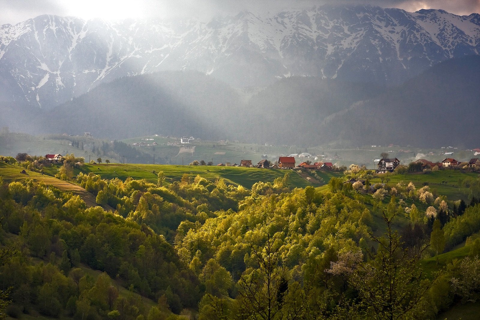 Munții Piatra Craiului văzuți din zona Zărnești